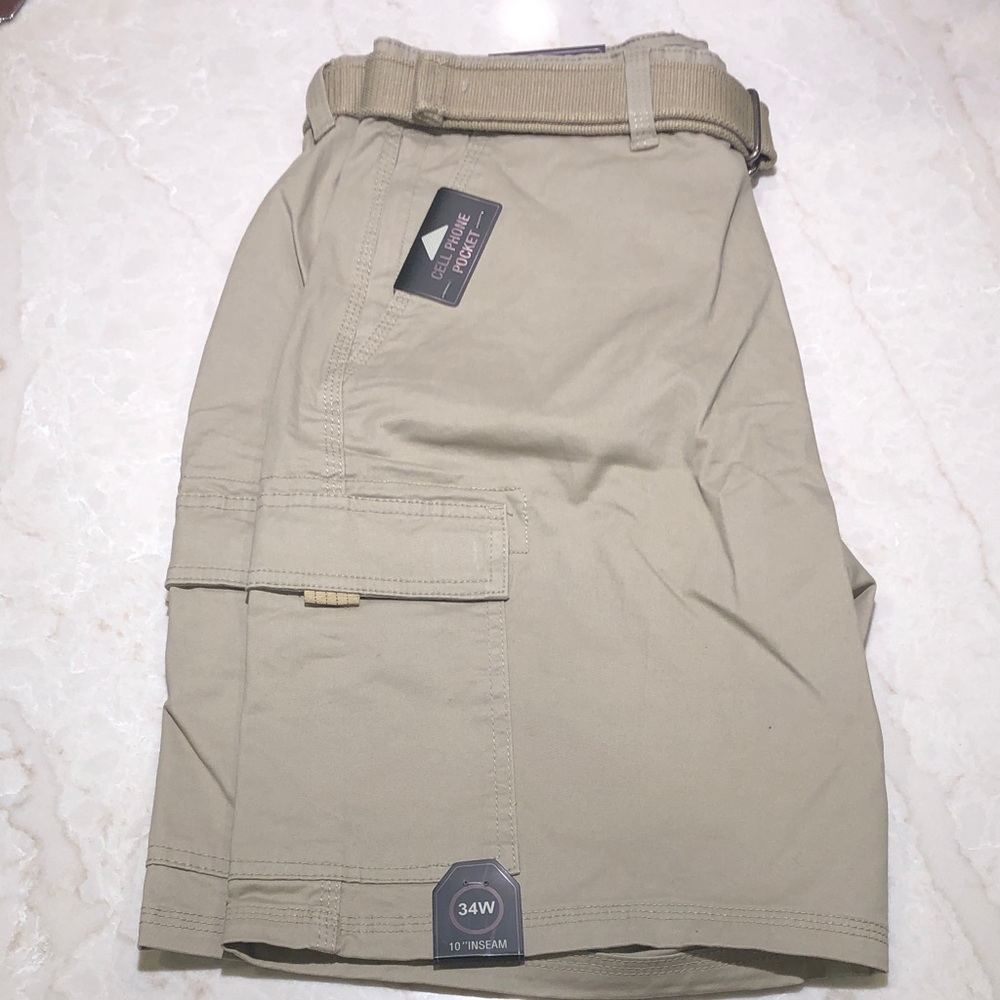 Weatherproof Men's Khaki/Tan Cargo Shorts with Belt